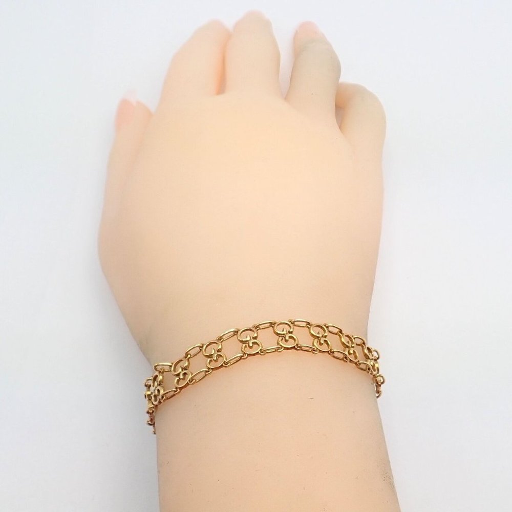 Vintage! Authentic Gucci 18k Yellow Gold Logo Bracelet - Picture 9 of 11